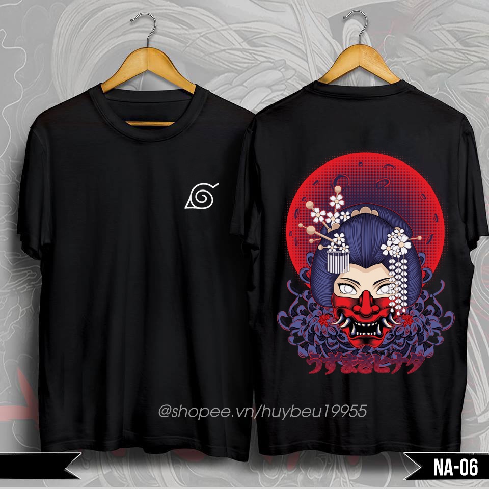 Áo thun Naruto, áo thun Itachi Kakashi vải thun cotton 4 chiều phong cách Onimask cực ngầu