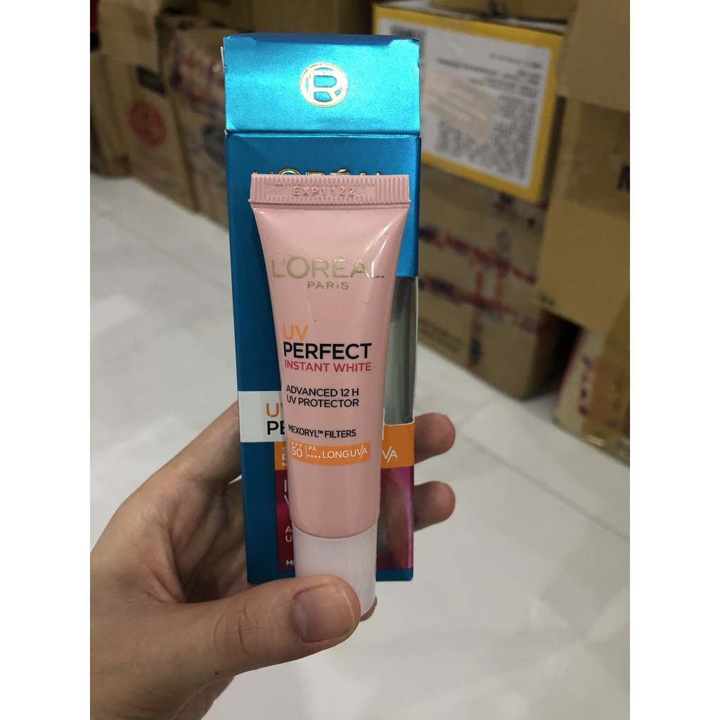 (mẫu dùng thử 15ml) Kem Chống Nắng Dưỡng Da Trắng Sáng Tức Thì  L'Oreal UV Perfect Instant White SPF50 PA++++ | BigBuy360 - bigbuy360.vn