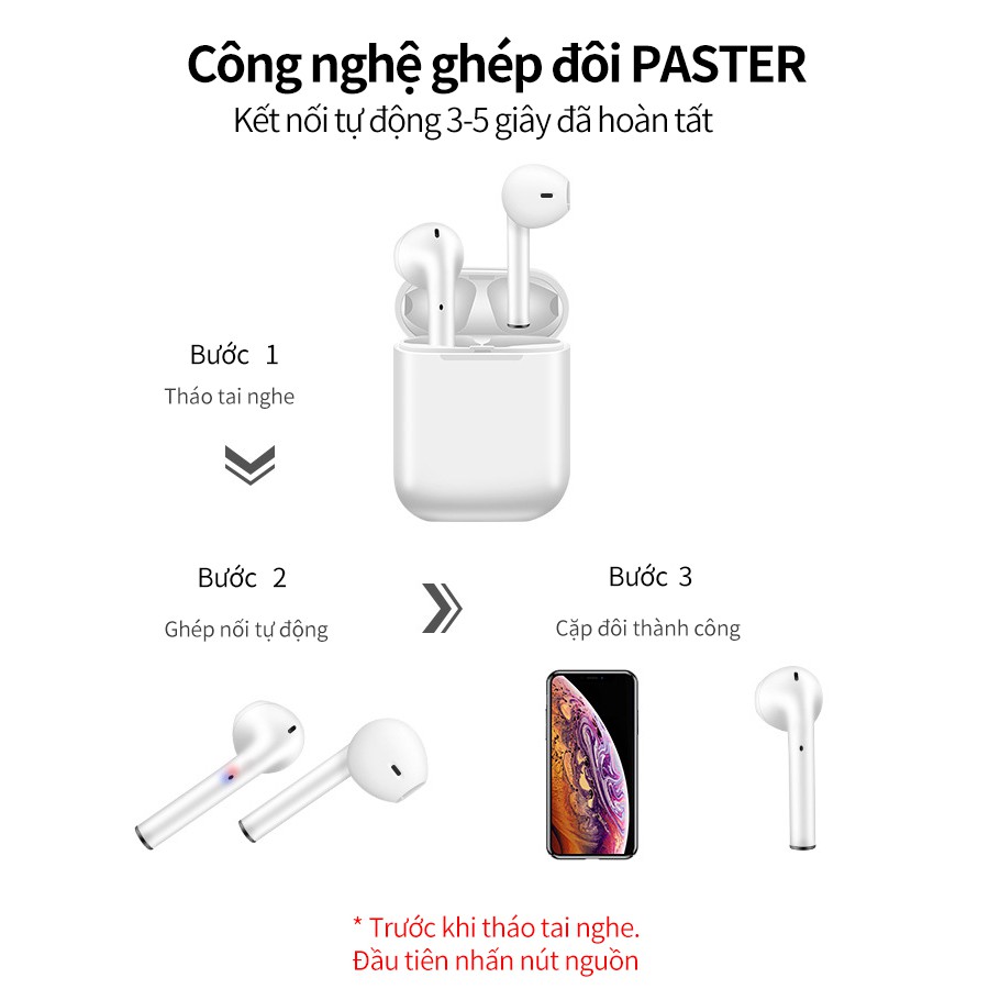 Tai Nghe Bluetooth - Tai Nghe Inpods i12 TWS 5.0 Không Dây Cảm Ứng Âm Thanh Cực Hay Dành Cho IOS Androi