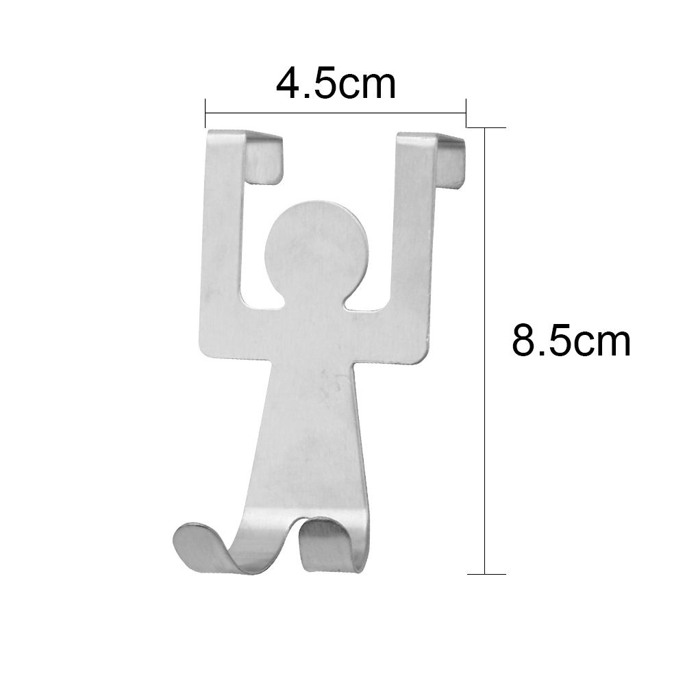 Set 2 Móc Treo Đồ Hình Cặp Đôi Bằng Thép Không Gỉ Siêu Bền Đa Năng Tiện Dụng