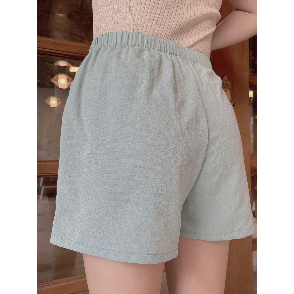 Quần short nữ đẹp vải đũi xước hàn quốc cao cấp mềm mại thoáng mát LOT STORE QA13