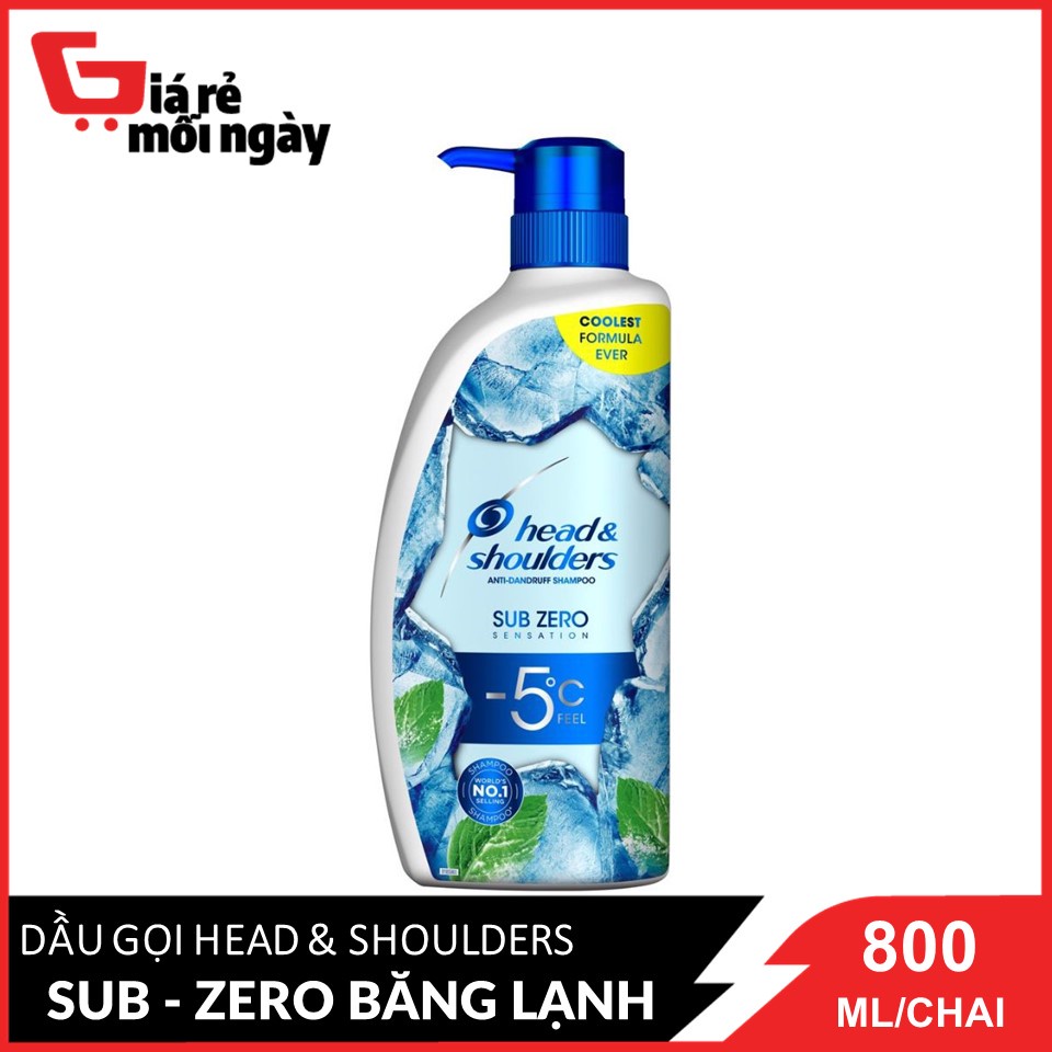 Dầu gội Head&amp;Shoulders Băng lạnh Subzero (gấp đôi chất bạc hà) 800ml