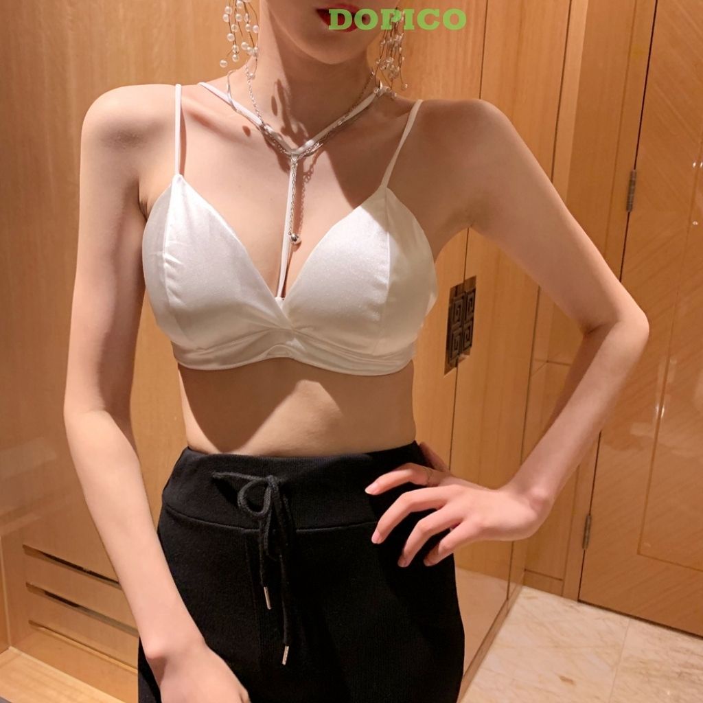 Áo bra nữ 2 dây đẹp satin phi bóng mặc cực xinh DOPICO B9604