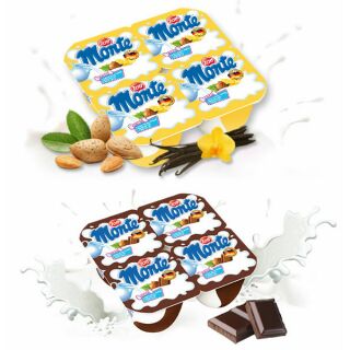 Lốc 4 hũ váng sữa monte hương vani, sô cô la 55g