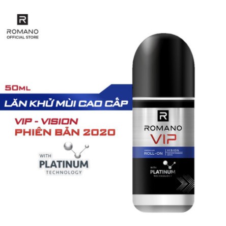 LĂN KHỬ MÙI CAO CẤP ROMANO VIP PLATINUM 50ML DÀNH CHO NAM- [HÀNG CHÍNH HÃNG]