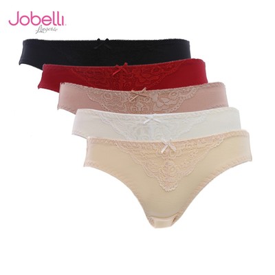 Quần lót nữ trơn phối ren Jobelli [Combo 5] - 1355