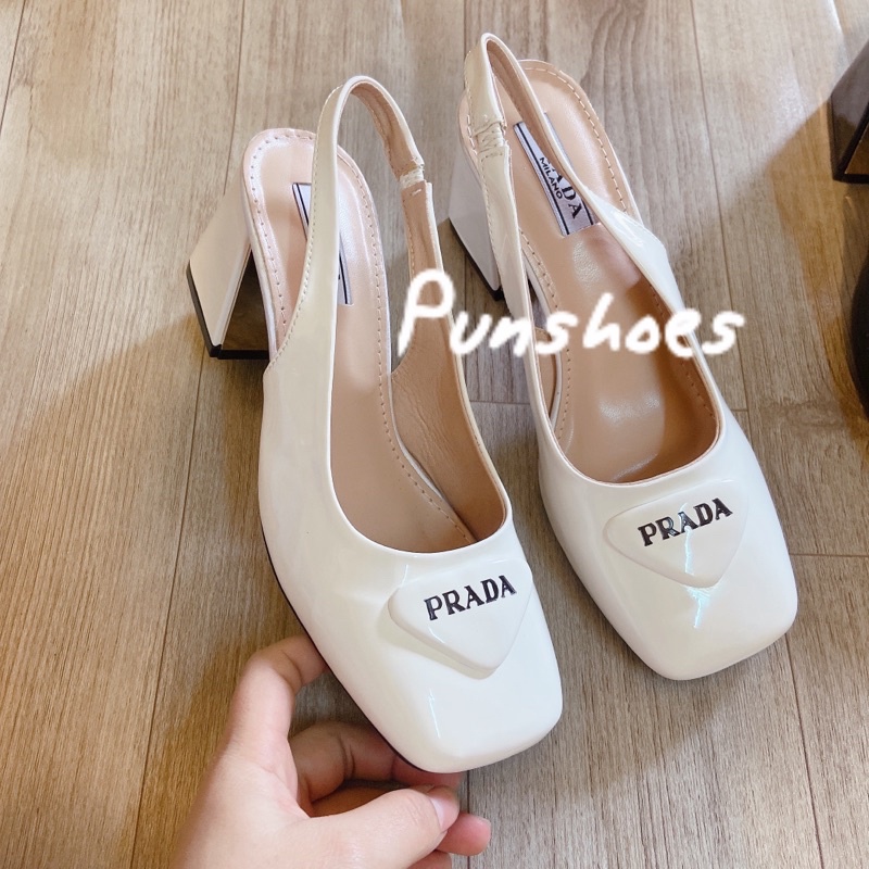 Giày cao gót mũi tròn kiểu dáng tiểu thư 7f gót vuông Pun Shoes.HÀNG CAO CẤP