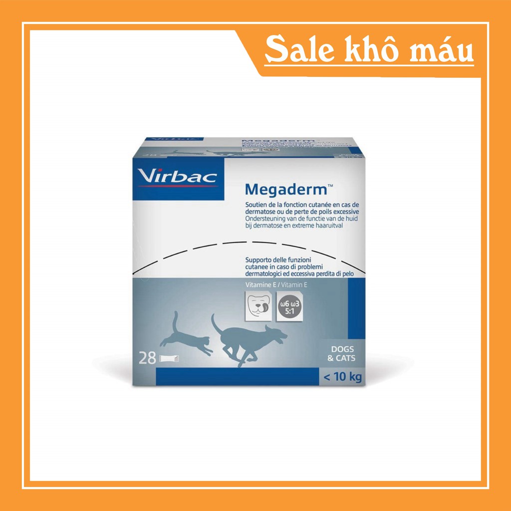 [FLASH SALE] hộp megaderm 28 gói dưỡng da mượt lông cho chó mèo