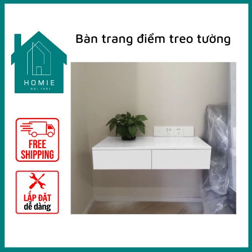 Bàn trang điểm treo tường - bàn phấn HOMIE nhựa đài loan cao cấp kích thước 80x30x15cm