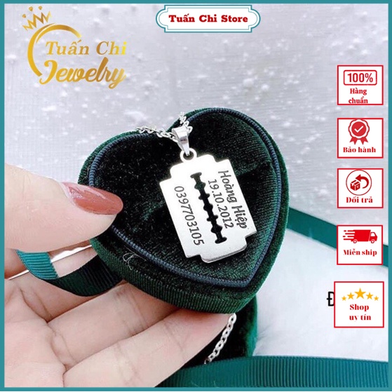 ⚡HOT HOT⚡ Mặt Dây Chuyền, Vòng Cổ Bạc Hình Lưỡi Dao Nam Độc Đáo, Cá Tính, Khắc Tên Ý Nghĩa
