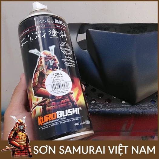 Sơn Samurai màu trong mờ 128A chính hãng, sơn xịt phủ dàn áo xe máy chịu nhiệt, chống nứt nẻ, kháng xăng