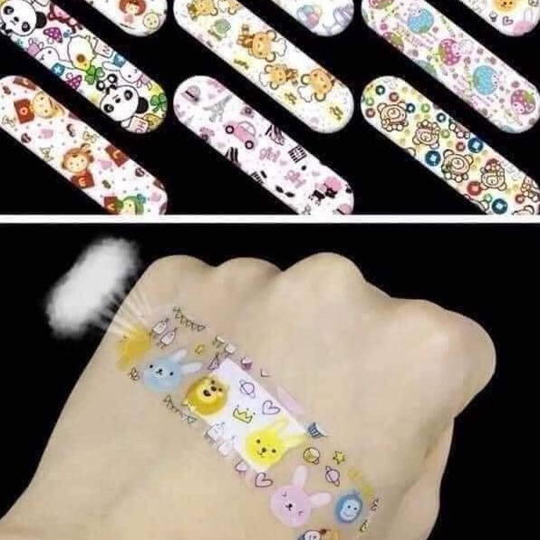 Hộp 100 Miếng Băng Gâu Hoạt Hình Dễ Thương
