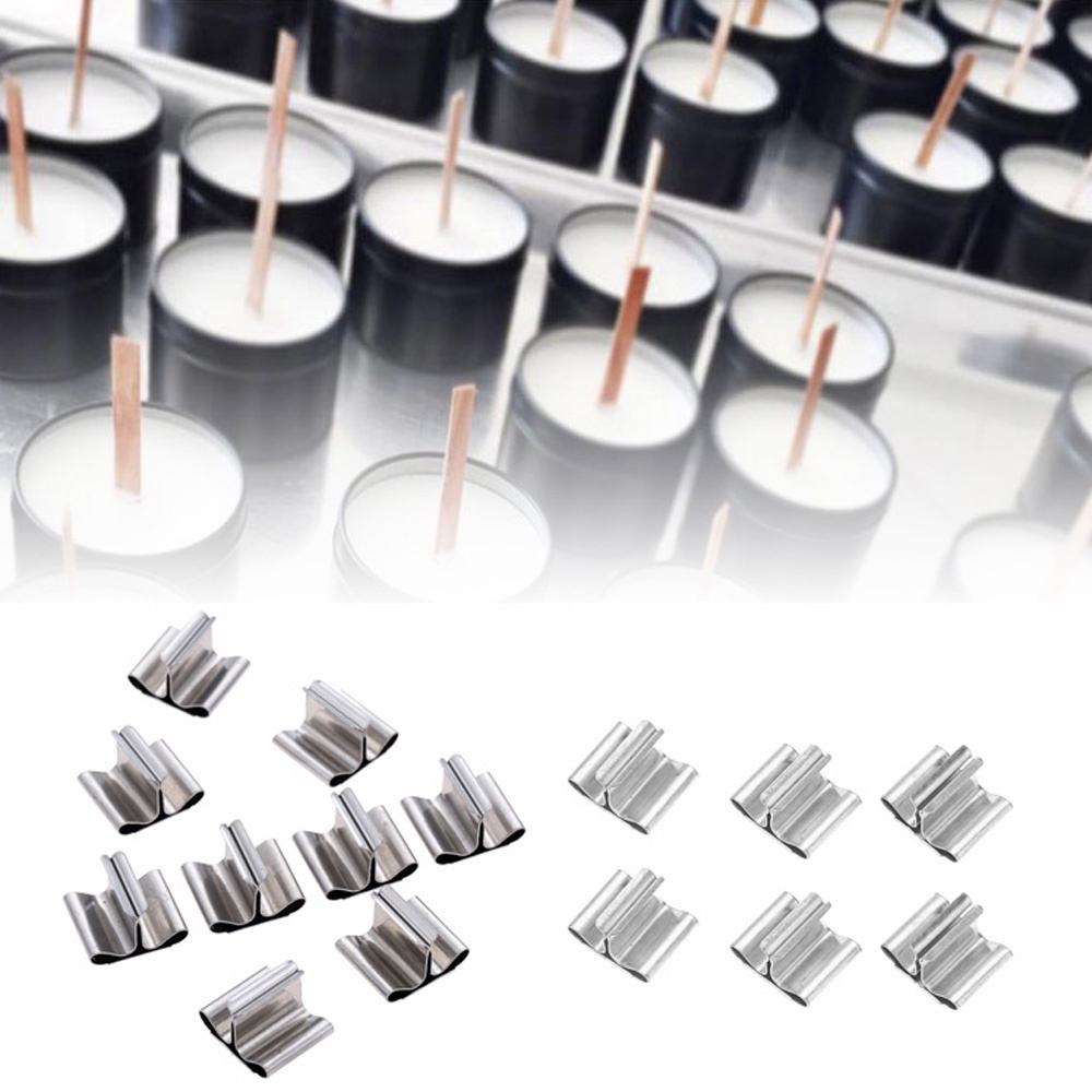 Set 50 chân đế kẹp bấc nến gỗ gỗ tiện lợi dành cho tự làm nến