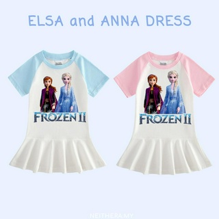 Đầm in hình công chúa elsa anna xinh xắn cho bé gái