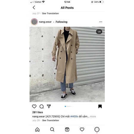Pass áo trenchcoat như hình