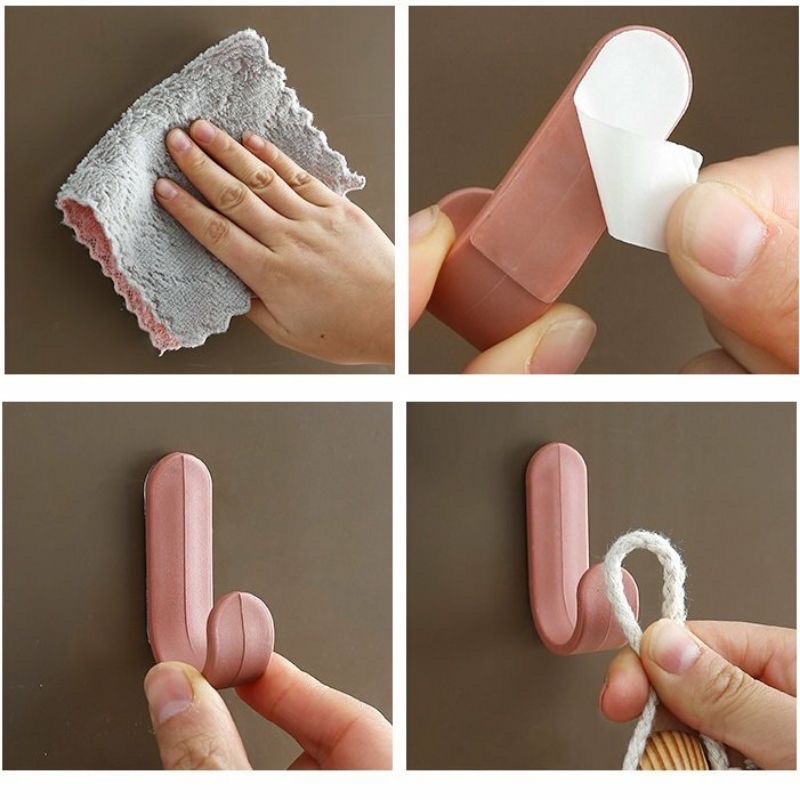 Móc Treo Dán Tường Mini Hình Chữ J Tiện Lợi Chắc Chắn