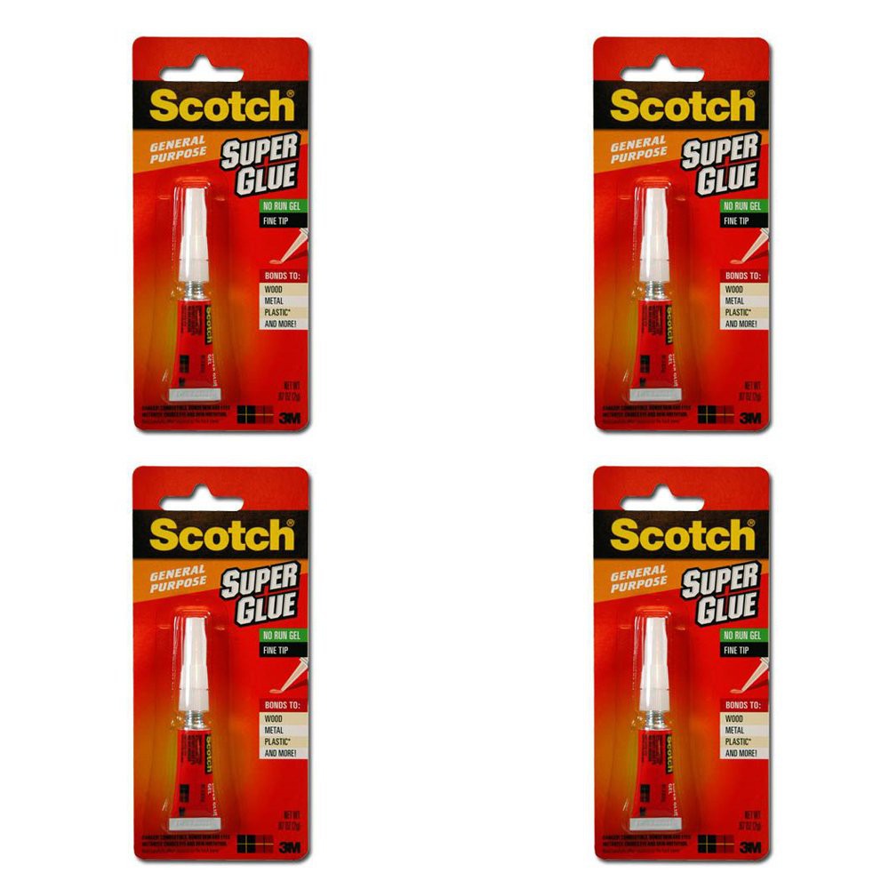 Bộ 4 tuýp keo dán đa năng siêu dính nhanh khô 3M Scotch Super Glue AD113 2g