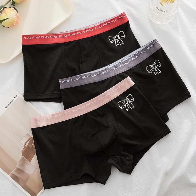 Quần Lót Nam Cotton Cao Cấp - Quần Sịp Nam BảnTo Logo Nơ  S96