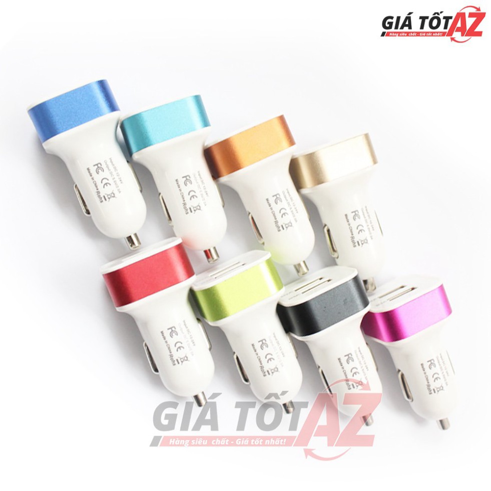 Sạc điện thoại 2 cổng, 3 cổng USB trên xe ô tô cắm chân tẩu tiện lợi - Giao hàng màu ngẫu nhiên