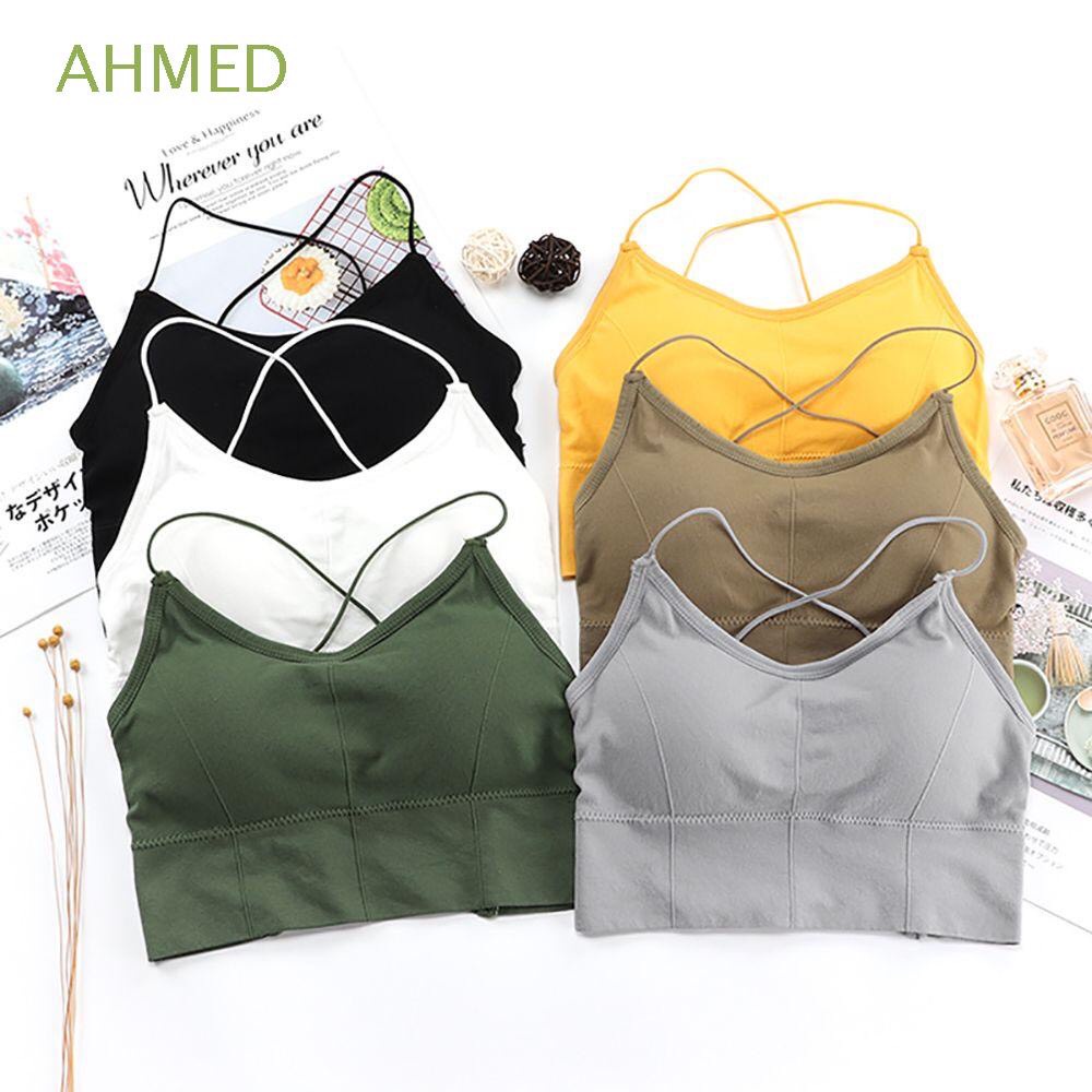 Áo Croptop Bra Chéo Đan Dây Lưng Sát Nách Không Đường May Có Mút Đệm Ngực Sau Lưng Kiểu Hàn Quốc Dễ Thương