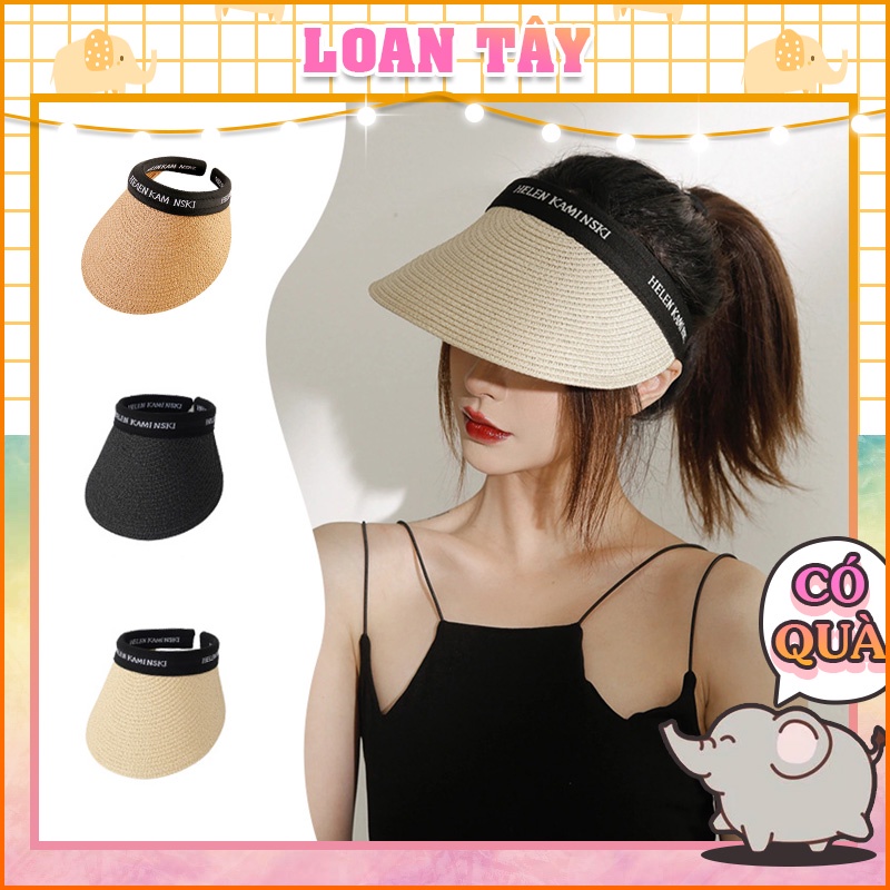 Nón Cói Hở Đầu Vòng Đen Phối Chữ Kiểu Hàn L2130