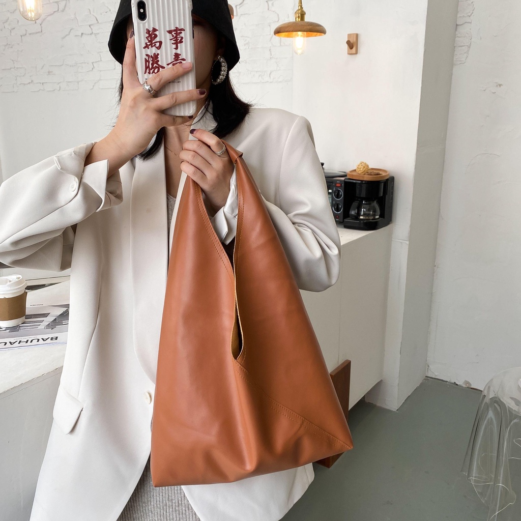 Túi Xách Da PU Màu Trơn Sức Chứa Lớn