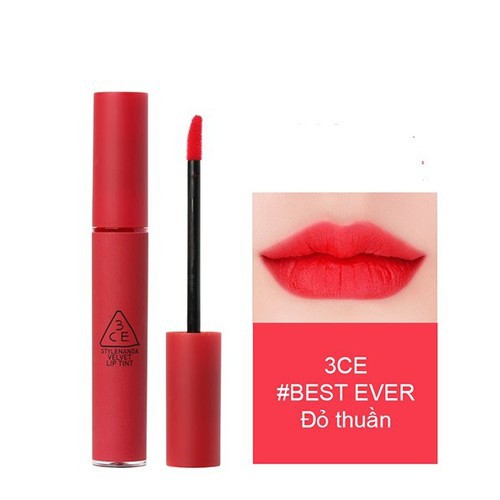 Son 3CE Velvet Lip Tint màu Best ever đỏ thuần