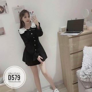 BIGSIZE ĐẦM CỔ BÈO D579