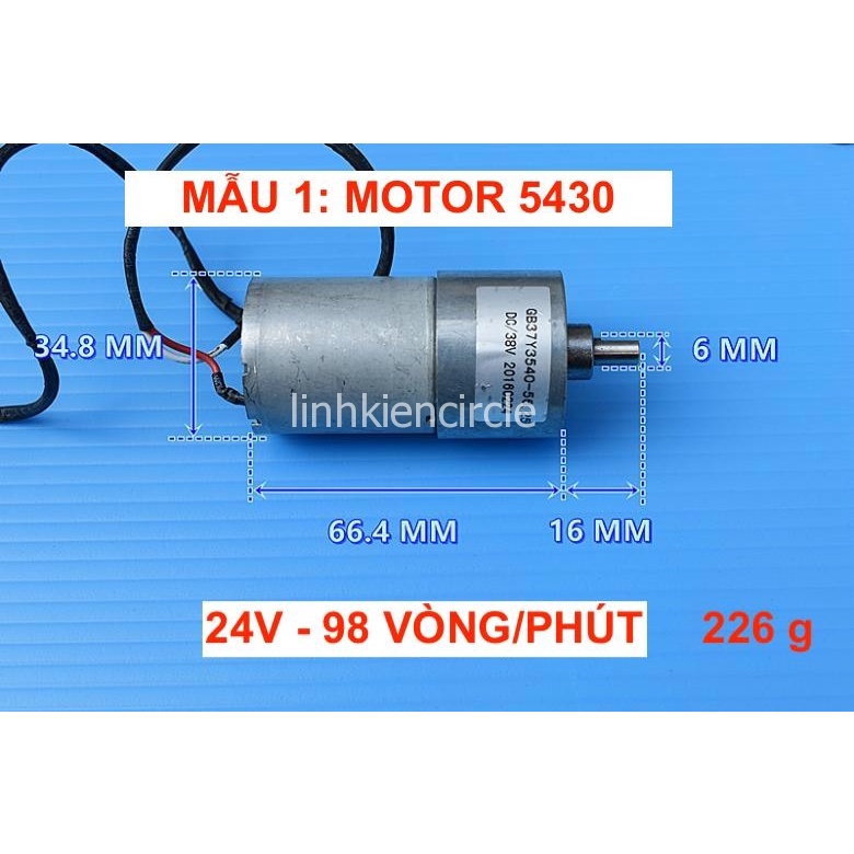 Motor giảm tốc 24V bánh răng kim loại mô men xoắn lớn tốc độ 98 - 165 vòng/phút - LK0378