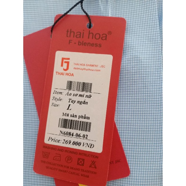 áo sơ mi nữ Thái Hòa sọc caro kiểu giấu nút