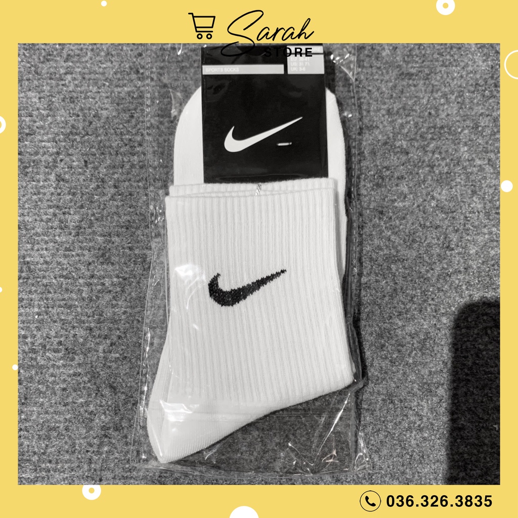 Tất Vớ NIKE Nam Nữ Cổ Cao Cổ Thấp Cổ Ngắn 3cm - 10cm - 14cm Dệt Kim Thể Thao Thời Trang Cao Cấp