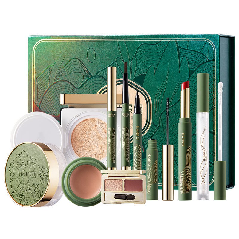 Set 10 món mỹ phẩm trang điểm phấn mắt son môi hai lớp kèm hộp quà tặng valentine