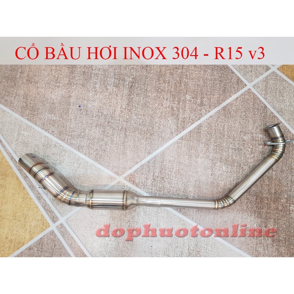 Pô Akrapovic R1 + Cổ Bầu Hơi Tổ Ong Xe R15 V3 &lt;Inox 304 và Cổ Bầu Thường&gt;