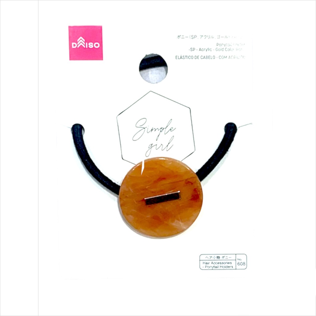 Daiso Cột tóc SP có đính đá màu vàng