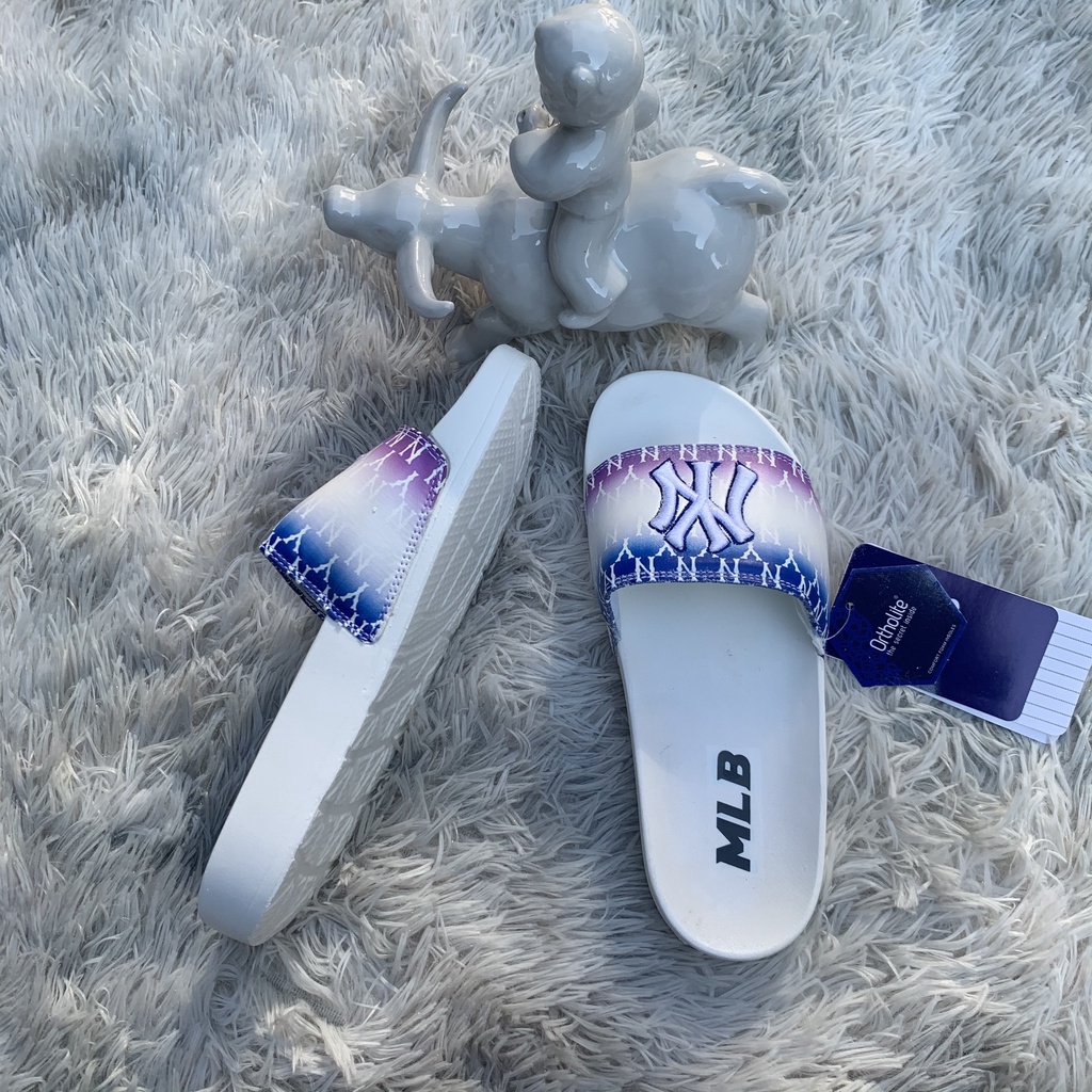 Dép M.L.B  nam nữ unisex thêu chữ đầy đủ tem mác siêu đẹp