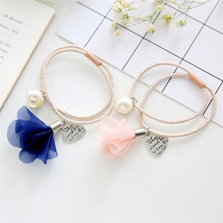 Cột tóc hoa rơi hàn quốc vải voan dây đôi (BT 38)