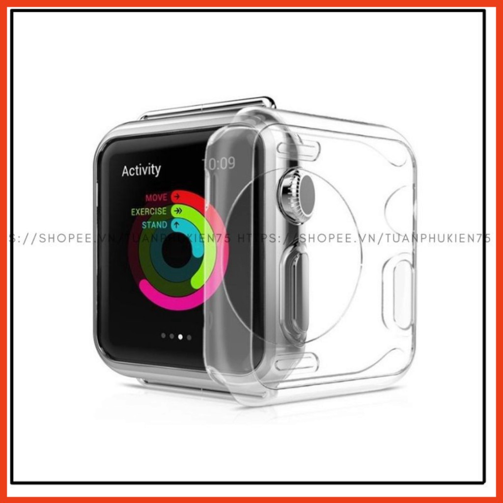 Ốp Ap Watch ❤ Ốp Bảo Vệ Đồng Hồ Thông Minh Ap Watch Series 6/5/4/3/2/1 Dẻo Trong Suốt ❤ Full Size 38/40/42/44 Tainghe768