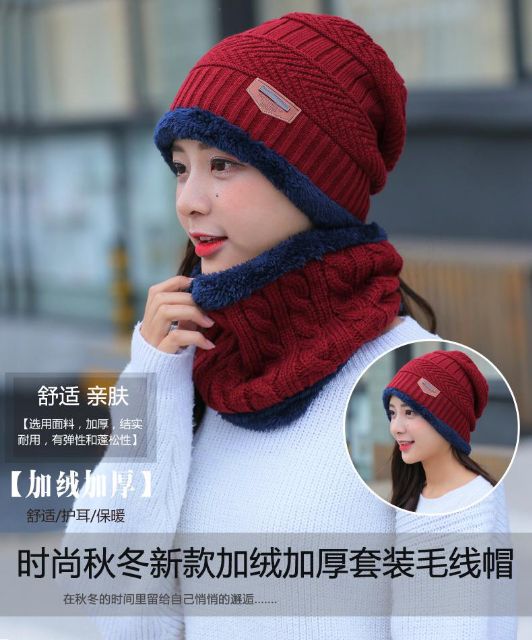 MŨ LÔNG KÈM KHĂN CHO NỮ lớp