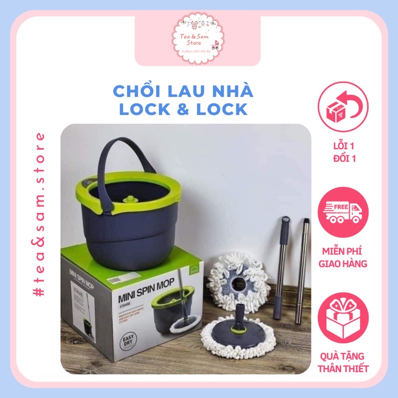 RẺ VÔ ĐỊCHCHỔI LAU NHÀ LOCK &amp; LOCK ETM498 kèm 2 BÔNG LAU