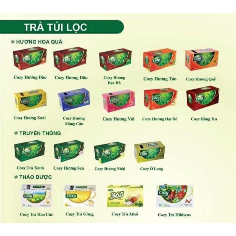Giá sỉ - Trà Cozy túi lọc đủ các hương vị 25 gói x 2g (50gram) | BigBuy360 - bigbuy360.vn