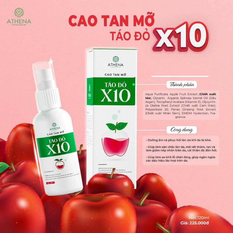 Cao tan mỡ táo đỏ Athena (HÀNG CHUẨN) Bán Lỗ xin ĐÁNH GIÁ