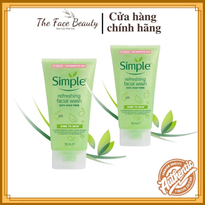 Sữa Rửa Mặt Simple Gel Kind To Skin Refreshing Facial Wash Gel 150ml