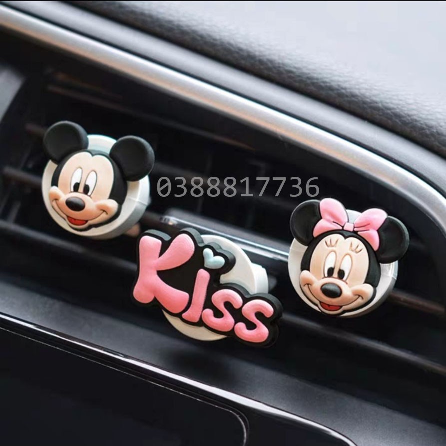Sáp thơm ô tô cài cửa gió hình chuột Mickey dễ thương