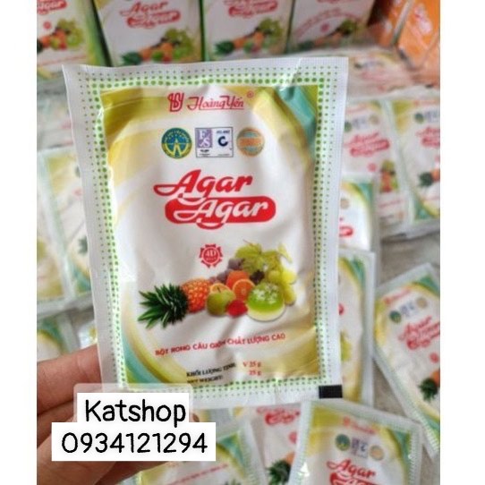 Bột làm rau câu giòn Agar Hoàng Yến gói 25g