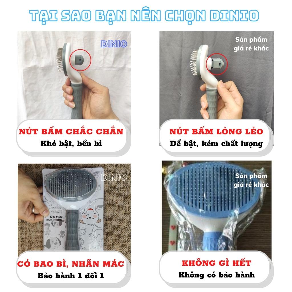 Lược chải lông chó mèo có nút bấm CHÍNH HÃNG CLEAN chải lông chó mèo