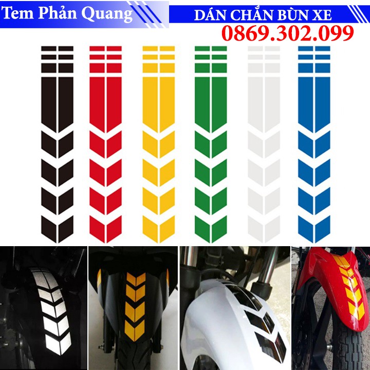 Decal Mũi tên phản quang dán chắn bùn xe máy