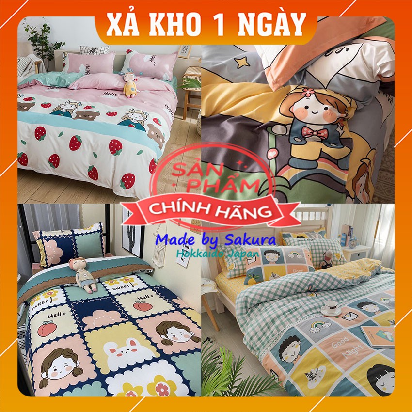 [FREE SHIP - VOUCHER 50%] Bộ Chăn Ga Gối Poly Cotton Trẻ Em Hoạt Hình Cao Cấp Nhập Khẩu JAPAN