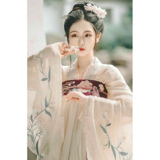 sale Hán phục vũ mộng hán phục lông vũ trắng voan thanh lý