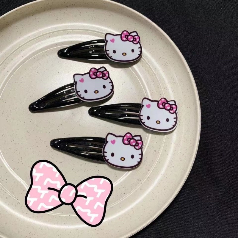 Kẹp tóc hello kitty đen cute