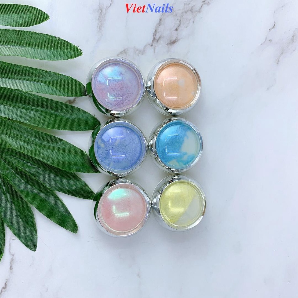 Set 6 Hũ Tráng Gương Ánh Nhũ Trang Trí Nail